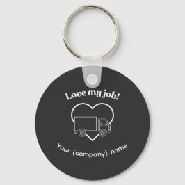 Love My Job Truck Driver Heart Personalizable Nyckelring