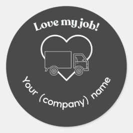Love My Job Truck Driver Heart Personalizable Runt Klistermärke