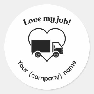 Love My Job Truck Driver Heart Personalizable Runt Klistermärke