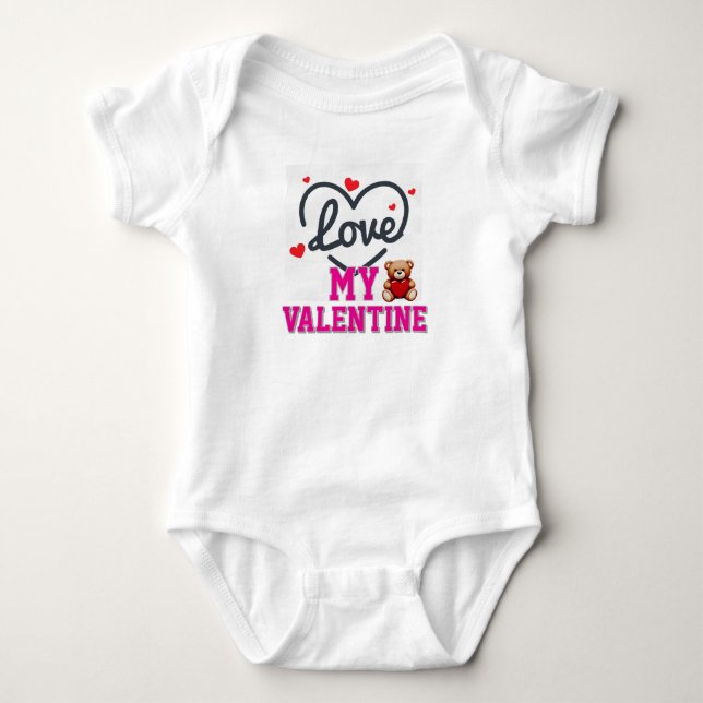 Love My Valentine Day Bodysuit T Shirt (Framsida)