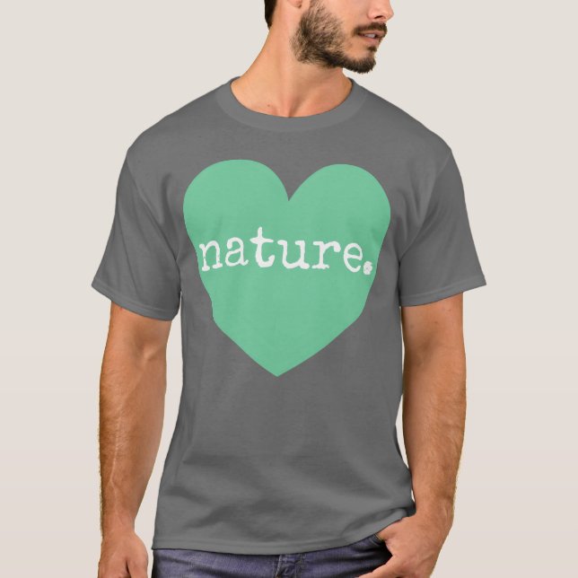 Love Nature Heart retro T Shirt (Framsida)