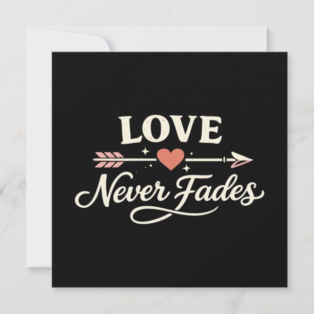 Love Never Fades Right Pointing Matching Couple Inbjudningar (Framsida)