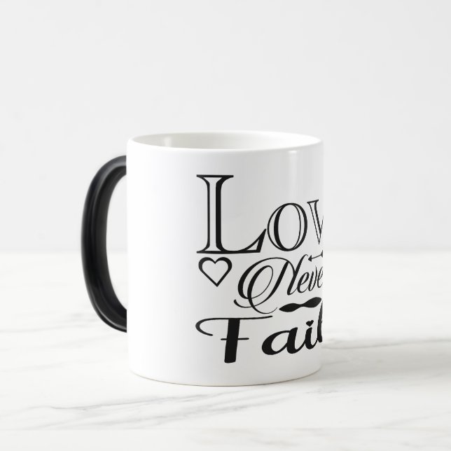 Love never fails magisk mugg (Framsida vänster)