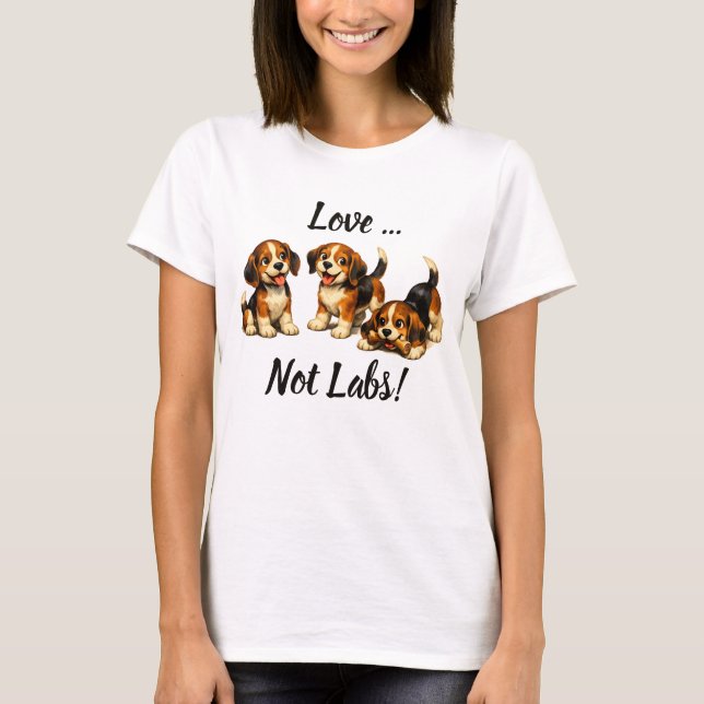 Love Not Labs | Beagle-älskare T Shirt (Framsida)