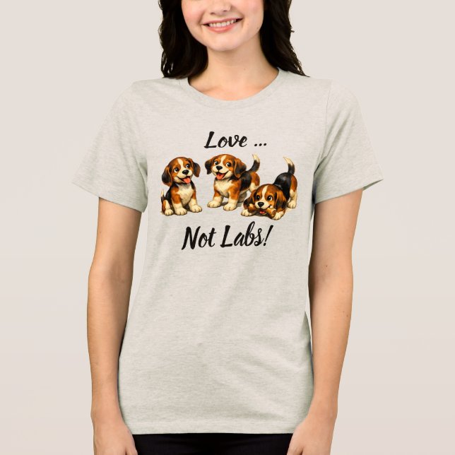 Love Not Labs | Beagle Älskare T Shirt (Framsida)