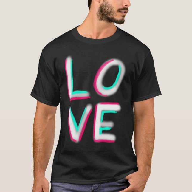 Love Novelty Graphic Pop Culture Peace Ad Love New T Shirt (Framsida)