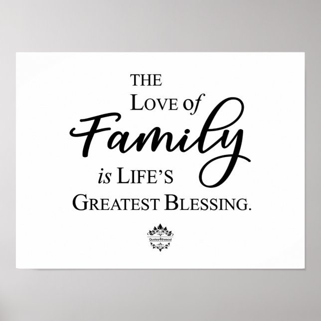 Love Of Family Is Life's Greatest Blessing Poster (Framsidan)