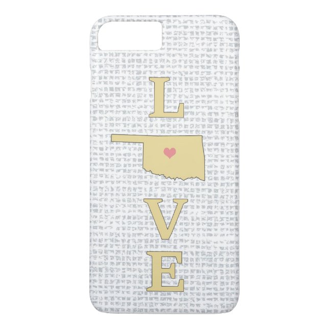 LOVE Oklahoma State Karta flyttbart hjärta Case-Mate iPhone Skal (Baksida)