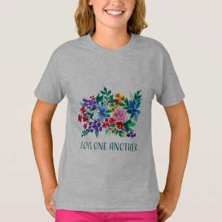 Love One Another-Phoebe Floral Inspirational  T Shirt