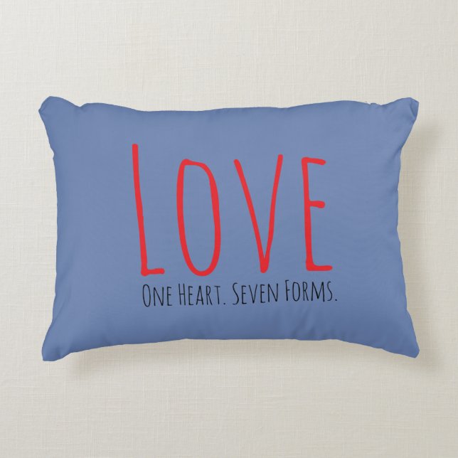 Love - One Heart. Seven Forms Accent Pillow Prydnadskudde (Framsidan)