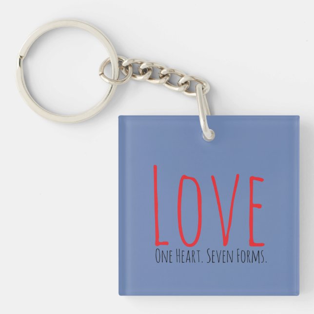 Love - One Heart. Seven Forms Acrylic Keychain (Framsidan)