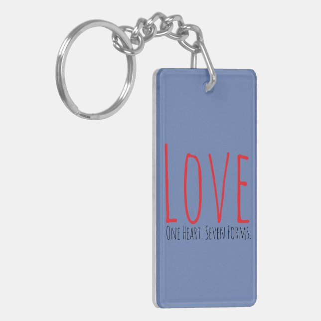 Love - One Heart. Seven Forms Acrylic Keychain (Vänstra Framsidan)