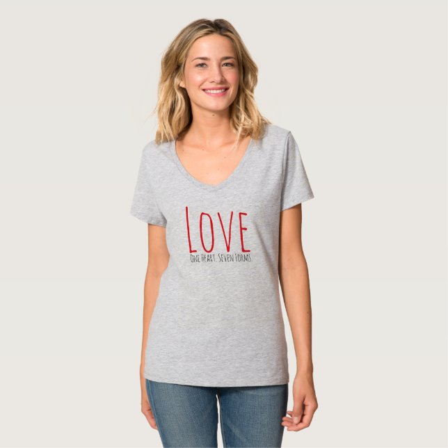 Love - One Heart. Seven Forms T-Shirt (Hel framsida)