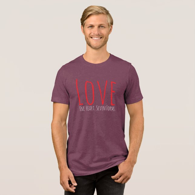 Love - One Heart. Seven Forms T-Shirt (Framsida Full)