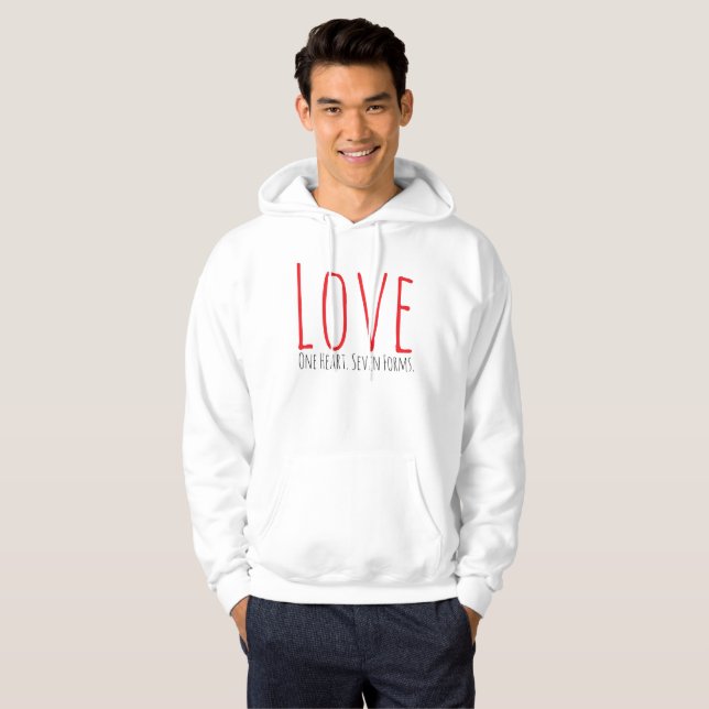 Love - One Heart. Seven Forms T-Shirt Hoodie (Hel framsida)