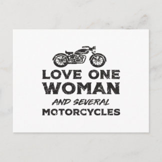 Love One Woman And Several Motorcycles Essential Vykort