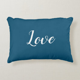 "Love" på Pretty Blue & White accentkudde Prydnadskudde