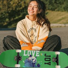 LOVE × PANDA - Custom Mini Skateboard Bräda 18,5 Cm