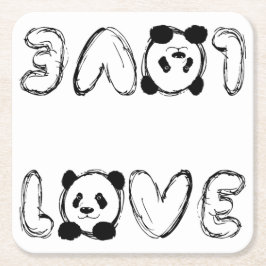 Love Panda Underlägg Papper Kvadrat