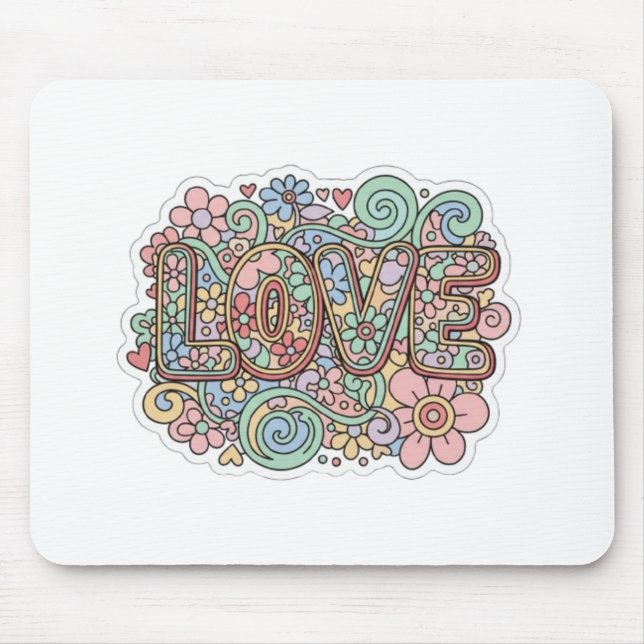 Love Pastel Floral Retro Typography Musmatta (Framsidan)