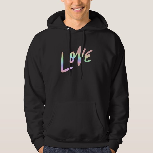 Love Pastel Rainbow Love Cool Hoodie (Framsida)