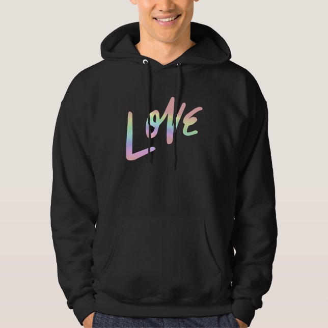 Love Pastel Rainbow Love Cool Hoodie (Framsida)