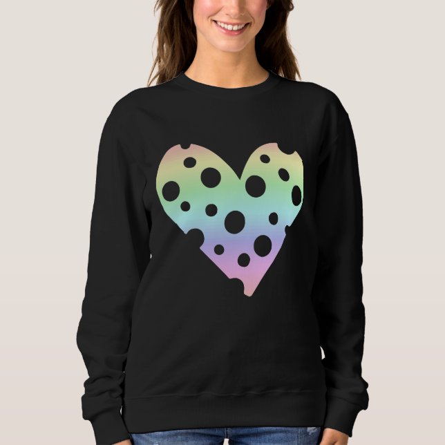 Love Pastel Rainbow Love Heart T Shirt (Framsida)