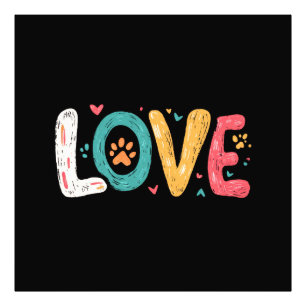 LOVE Paw – Söt Husdjursälskare Typografi Konst Fototryck