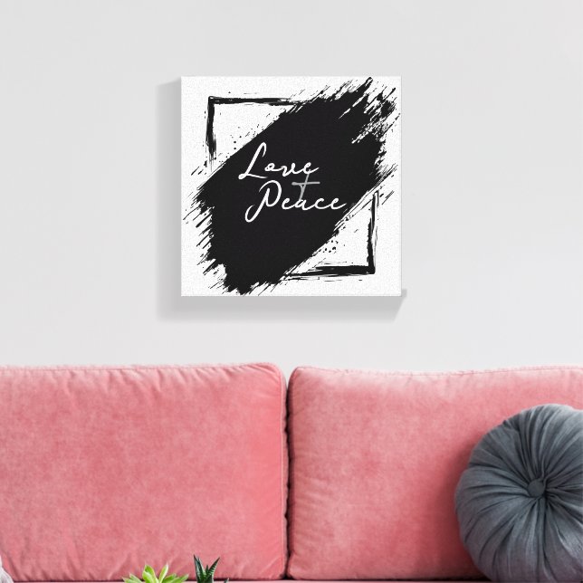 Love & Peace Canvas wall Art (Insitu (Vardagsrum))