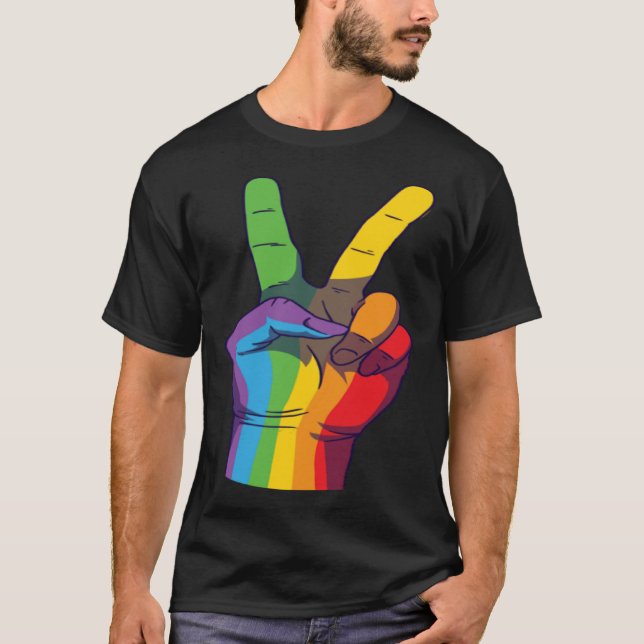 Love Peace Hands T Shirt (Framsida)