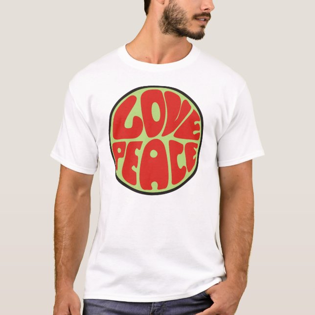 Love peace Hippie Spruch T-shirt (Framsida)