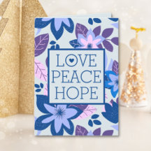 Love Peace Hope Modern Botanical Floral Christmas