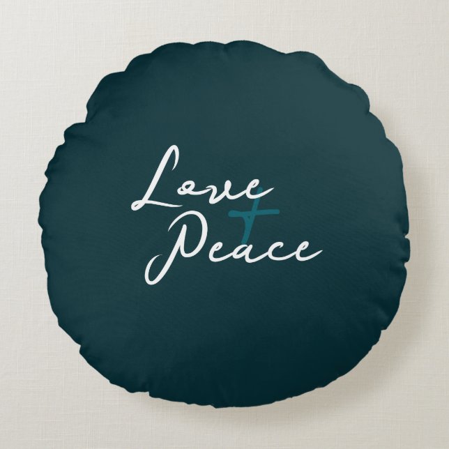 Love & Peace Rund Kudde (Framsidan)