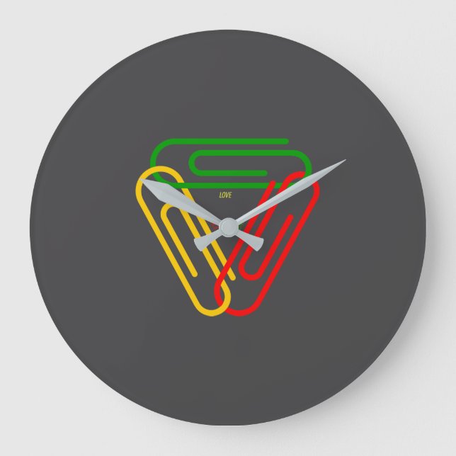 Love - Peace - Unity Stor Klocka (Framsida)