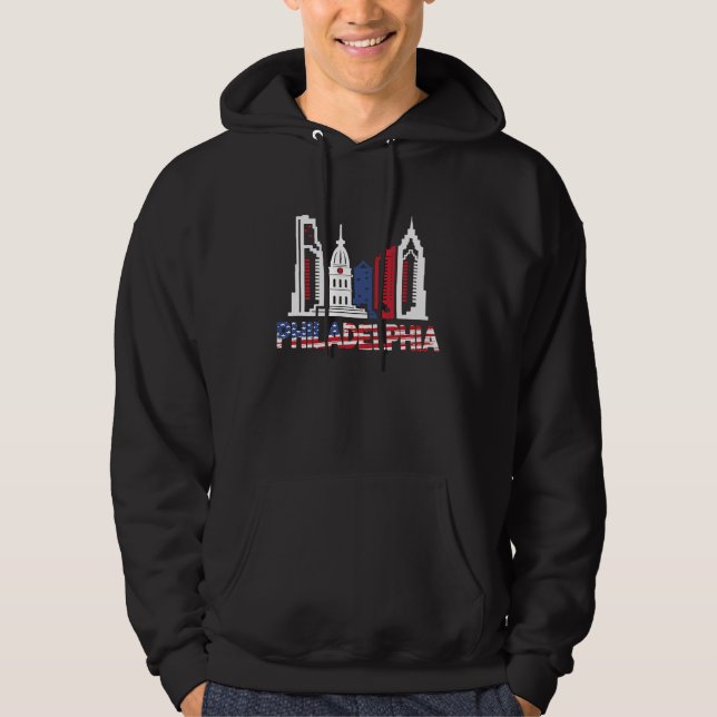 Love Philadelphia Skyline Downtown Cityscape Phill Hoodie (Framsida)