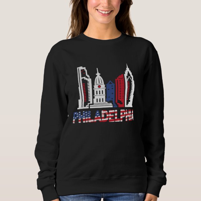 Love Philadelphia Skyline Downtown Cityscape Phill T Shirt (Framsida)