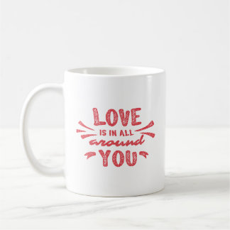 Love Photo Red Stamp Script Lettering Valentines Kaffemugg