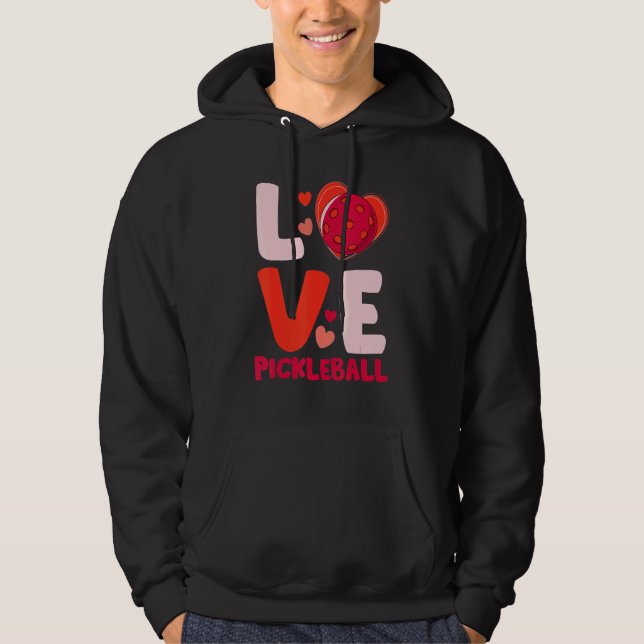 Love Pickleball Heart Valentines For Player Kids G Hoodie (Framsida)
