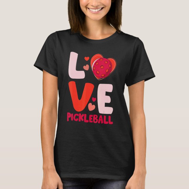 Love Pickleball Heart Valentines For Player Kids G T Shirt (Framsida)