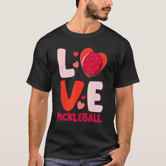 Love Pickleball Heart Valentines For Player Kids G T Shirt (Framsida)