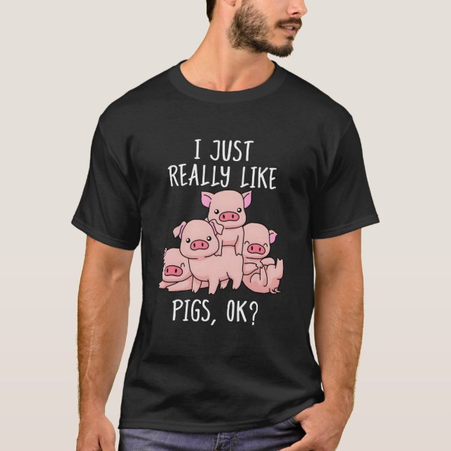 Love Pig Pig Pigs Swine T Shirt (Framsida)