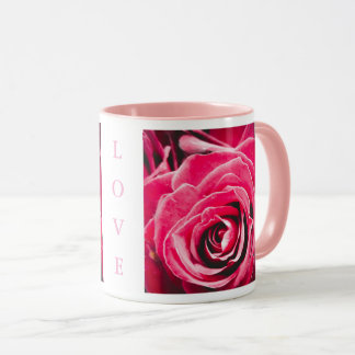 Love Pink Roses 11oz Two-Tone Mug Pink Mugg