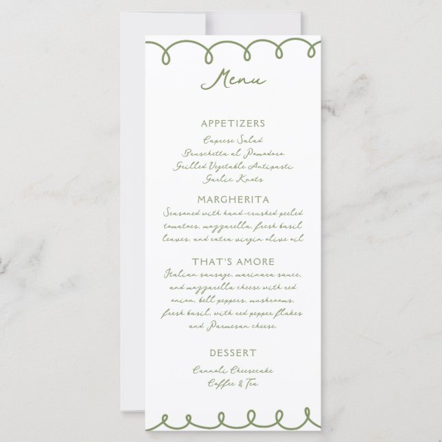 Love & Pizza | Whimsical  Menu (Framsida)