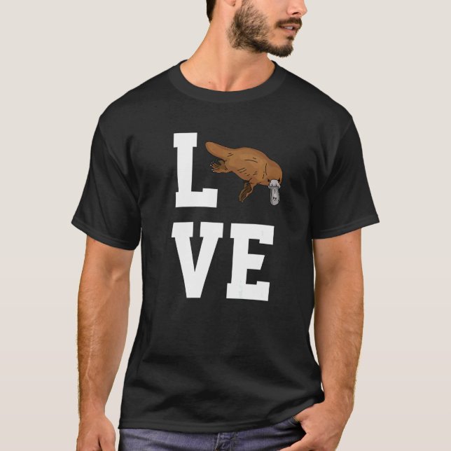 Love Platypus Outfit Animal  Platypuses T Shirt (Framsida)