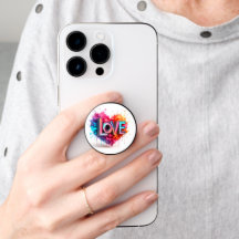 “LOVE” PopSocket, designed with a stunning splash