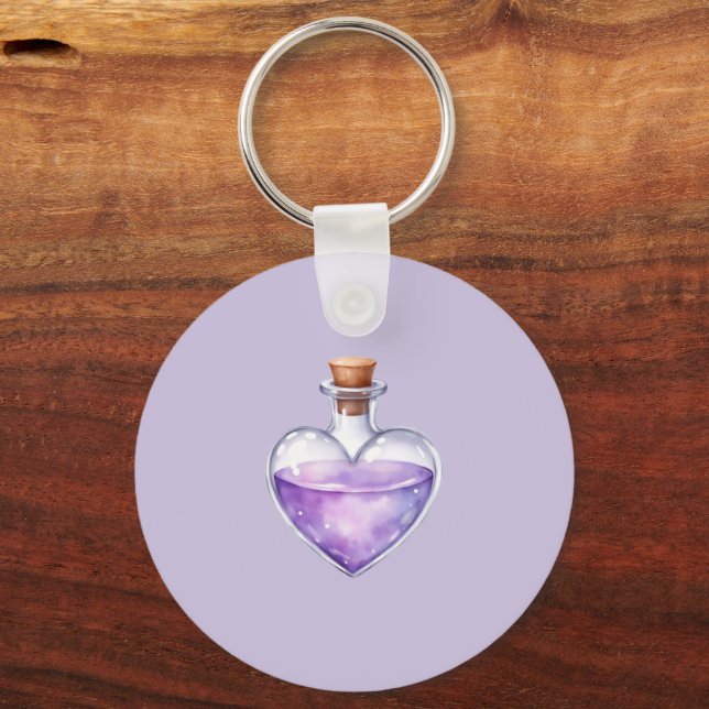 Love Potion Keychain, Purple Charm Nyckelring (Framsida)