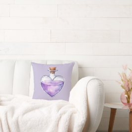 Love Potion Square Throw Pillow, Purple Magic Kudde