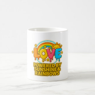 🌞🌈 “Love – Powered by Sunshine & Rainbows” Mug Kaffemugg