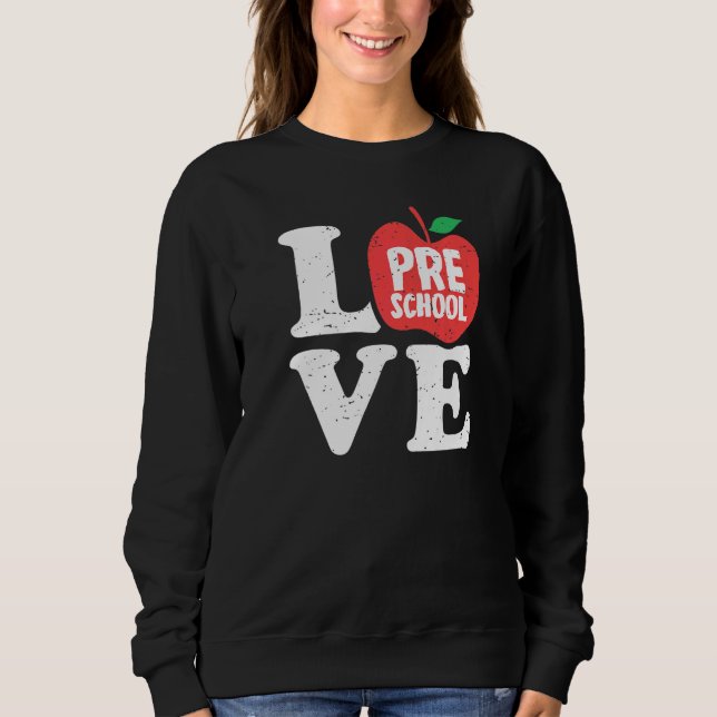 Love Preschool Apple Student Teacher T Shirt (Framsida)