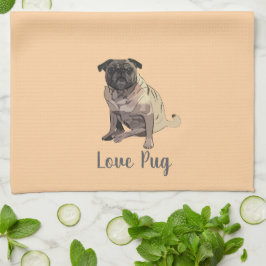 Love Pug Kökshandduk